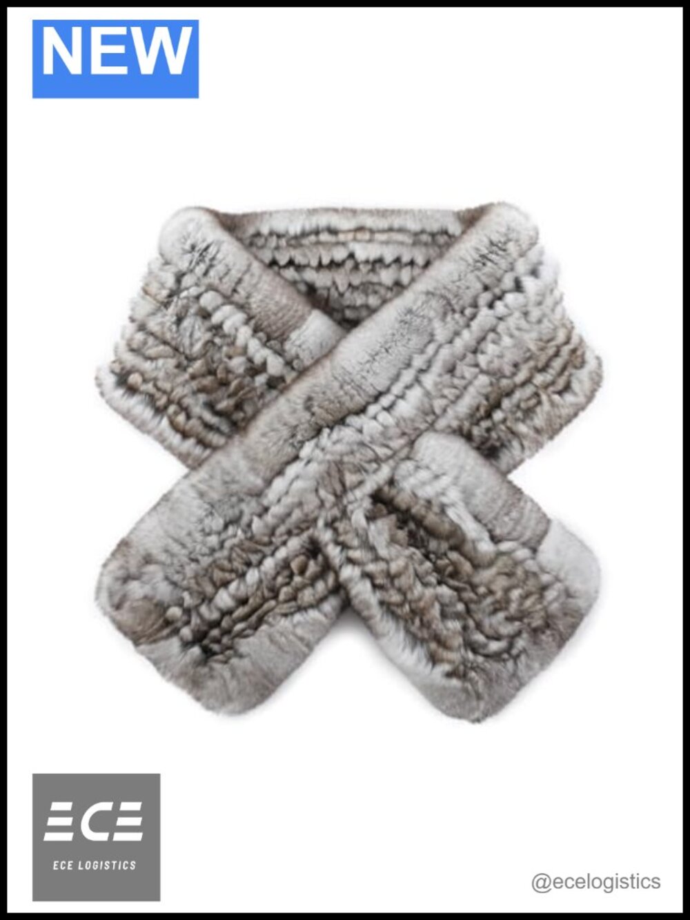 Real Rex Rabbit Fur Knitted Shawl Winter Neck Warmer Women's Scarf